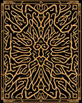 Intricate Black Gold Symmetric Design Rug