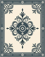 Classic Floral Scrollwork Medallion Pattern Rug