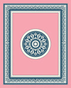 Framed Floral Medallion Pattern Rug