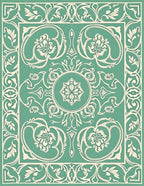 Art Nouveau Floral Medallion Pattern Rug