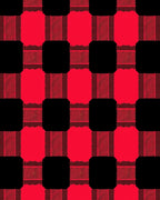 Classic Red Black Plaid Pattern Rug