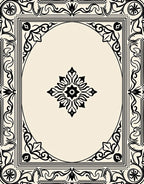 Ornate Black Floral Border Rug