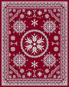 Rich Red Snowflake Pattern Rug