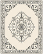 Classic Floral Mandala With Border Design Rug