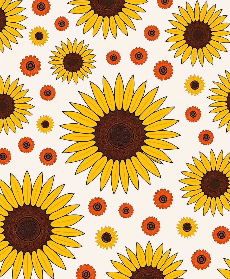 Sunny Yellow Sunflower Pattern Rug