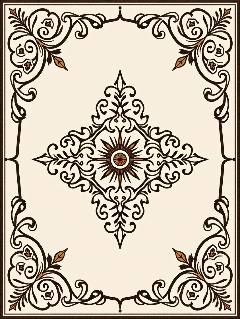 Intricate Floral Medallion Design Rug