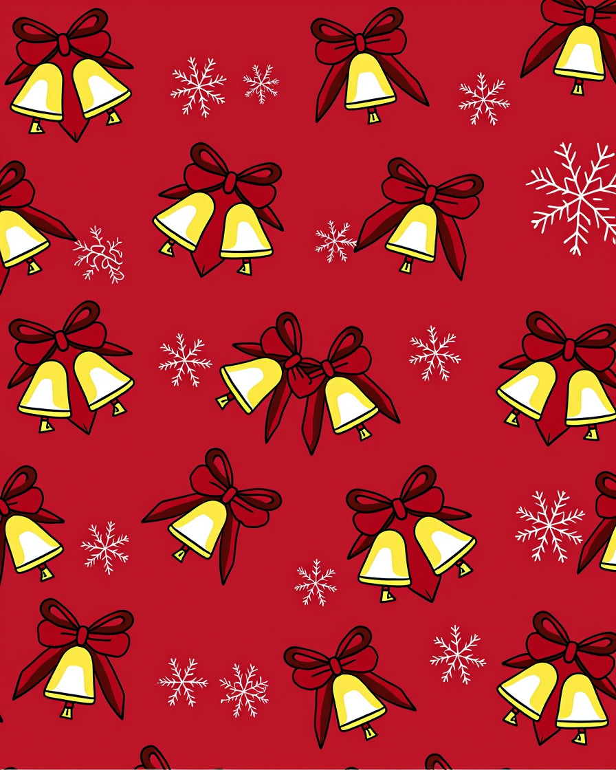 Festive Bells Snowflakes Pattern Rug
