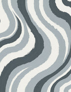 Subtle Gray Brushstroke Waves Rug