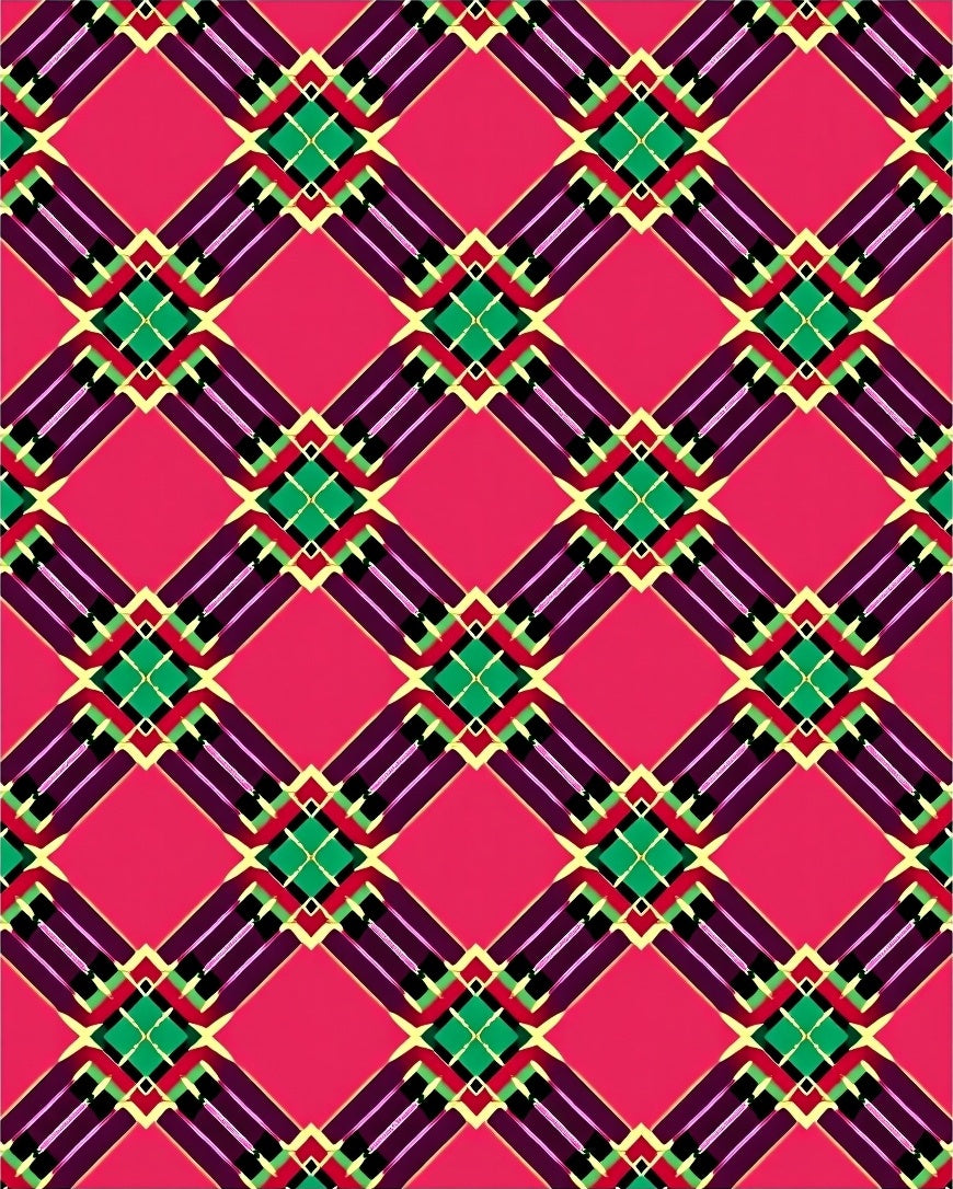Bold Plaid Geometric Pattern Rug