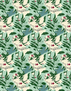 Botanical Sketch Cat Pattern Design Rug