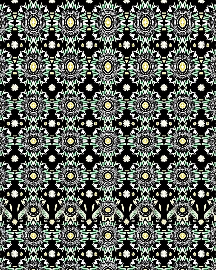 Intricate Floral Abstract Pattern Design Rug