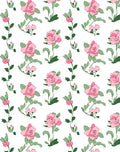 Pink Rose Vine Floral Pattern Rug