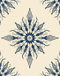 Elegant Dark Blue Mandala Pattern Rug