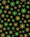 Golden Green Snowflake Scatter Rug