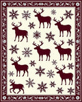Reindeer Snowflake Winter Accent Pattern Rug