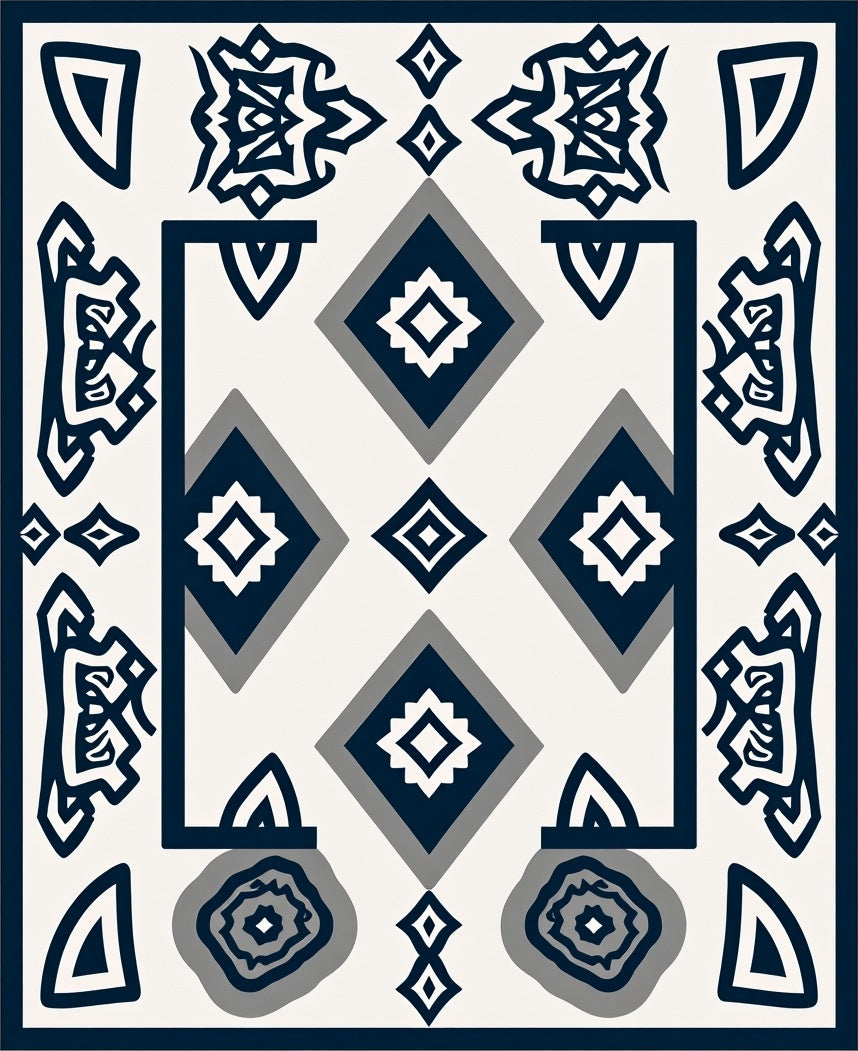 Geometric Tribal Inspired Pattern Rug