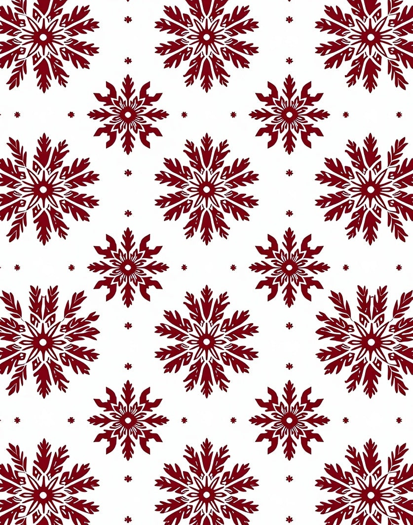 Deep Red Snowflake Imprint Rug