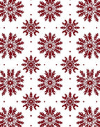 Deep Red Snowflake Imprint Rug