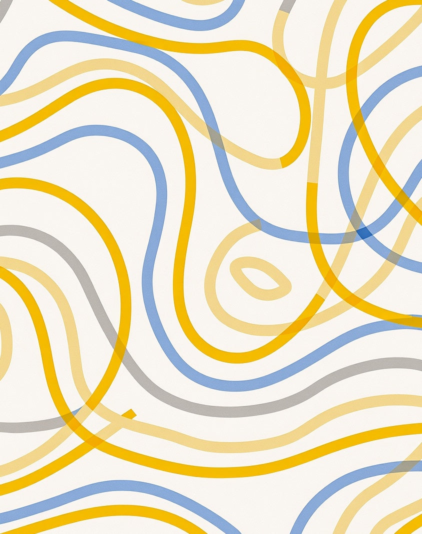 Abstract Wavy Lines Pattern Rug