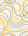 Abstract Wavy Lines Pattern Rug