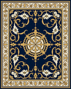 Ornate Golden Floral Medallion Rug