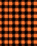 Checked Orange Black Abstract Print Rug
