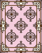 Ornate Floral Pattern With Cream Border Rug