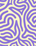 Whimsical Purple Cream Abstract Lines Rug