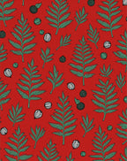 Festive Leaf Berry Pattern Rug