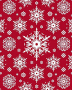 Red White Snowflake Pattern Rug