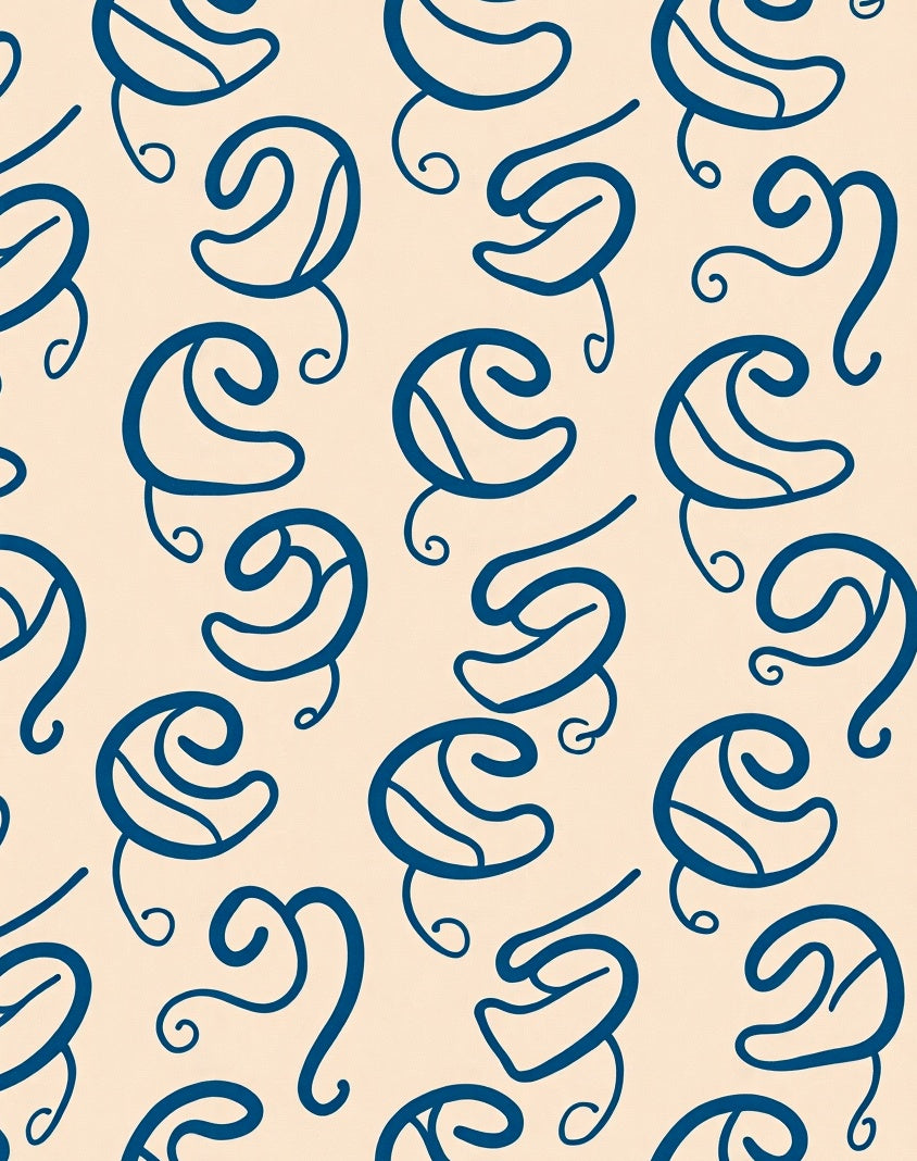 Whimsical Blue Swirl Pattern Rug