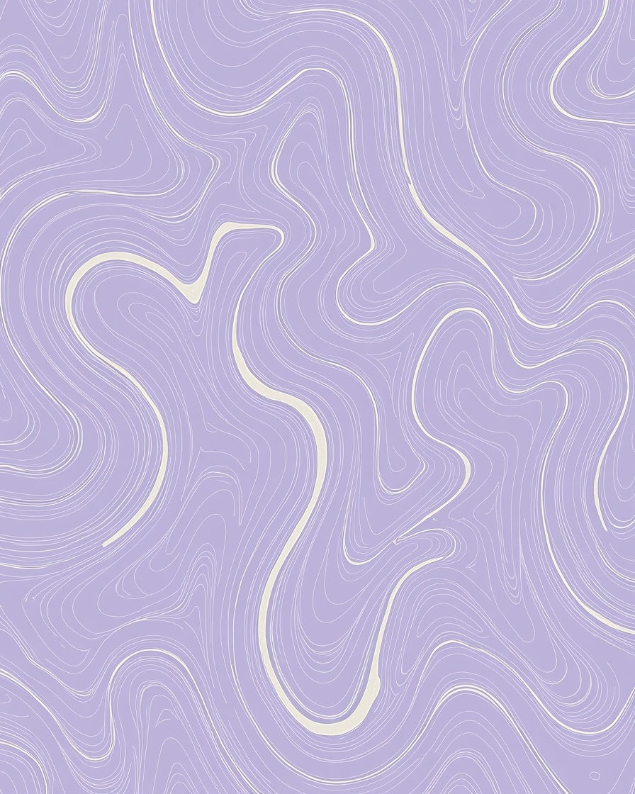 Lavender Wavy Line Art Pattern Rug