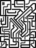 Intertwined Black Grey Abstract Pattern Rug
