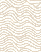 Calm Cream Wavy Line Pattern Rug