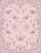 Enchanting Butterfly and Moon Motif Design Rug