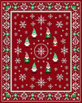 Festive Gnome And Snowflake Pattern Rug