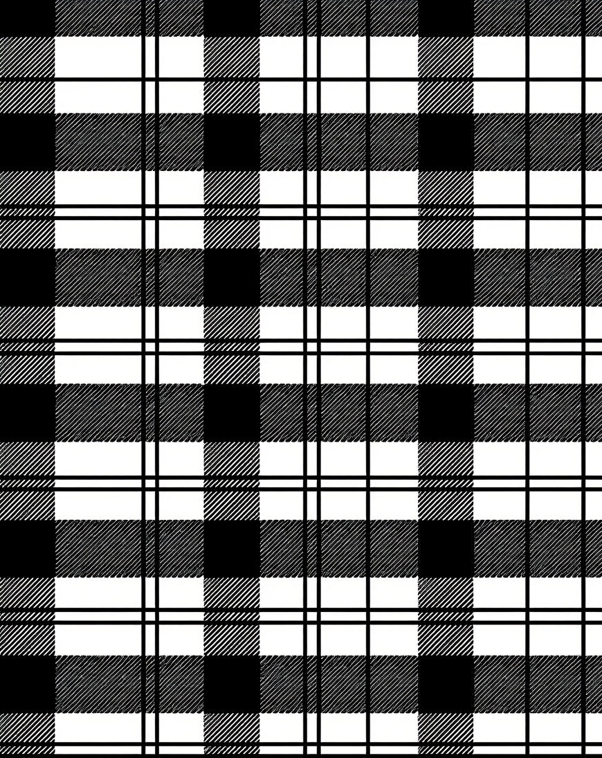 Classic Black White Checkered Pattern Rug