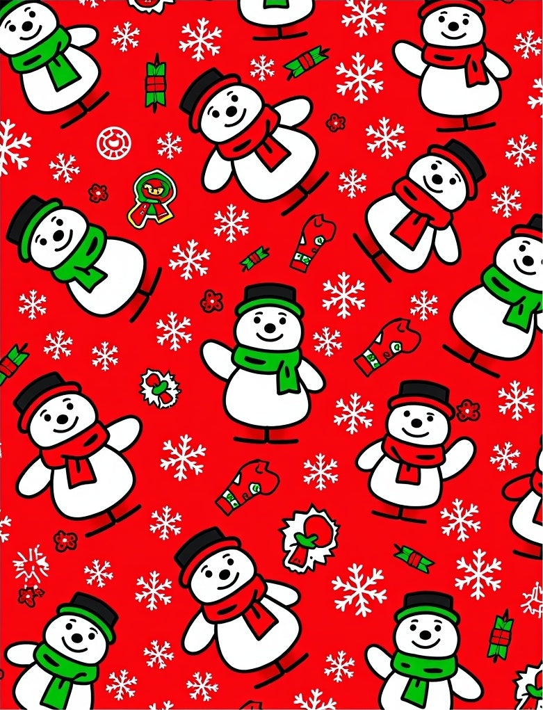 Fun Snowman Snowflake Pattern Design Rug