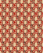 Classic Red Cream Floral Pattern Rug