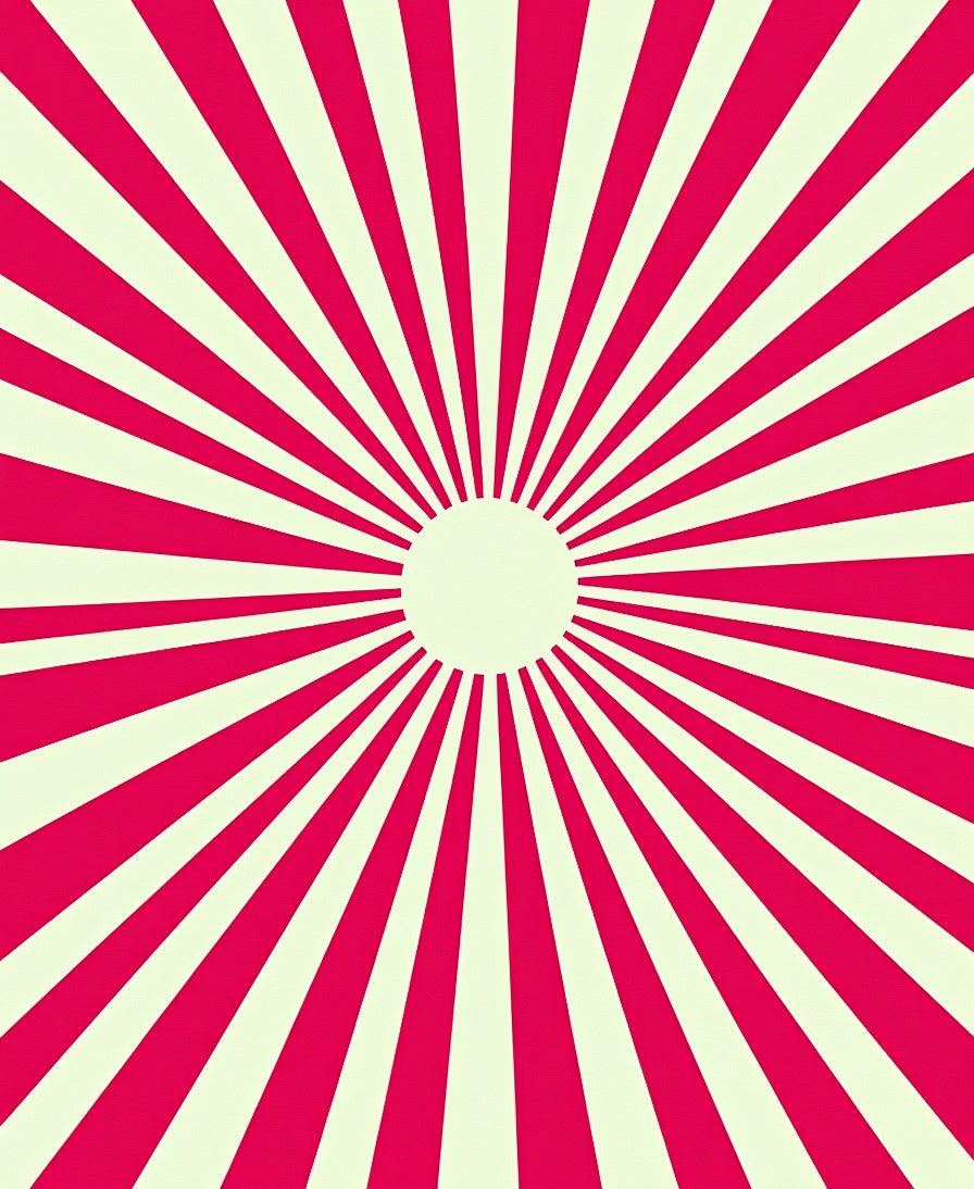 Radiant Sunburst Crimson Lines Rug