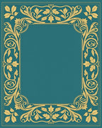 Elegant Gold Leaf Border Design Rug