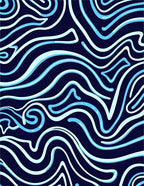 Navy Blue Swirl Pattern Rug