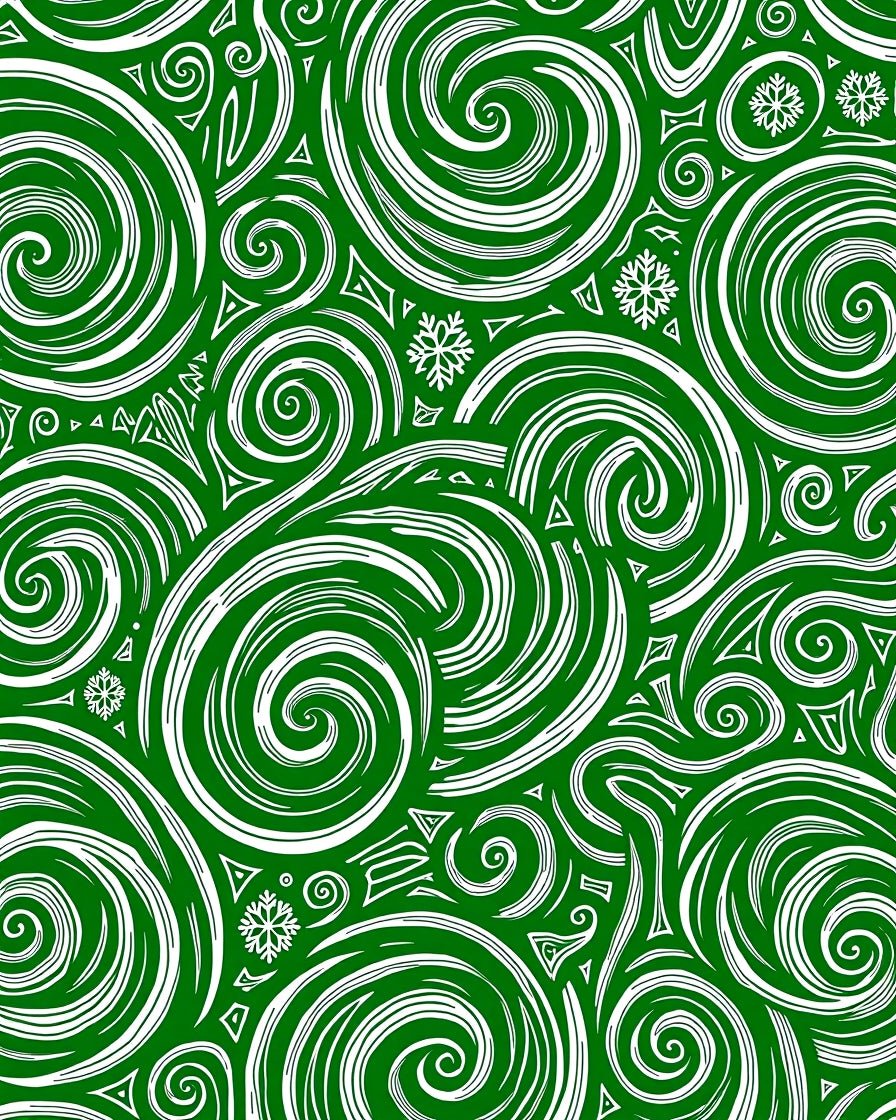Emerald green abstract swirl snowflake Rug