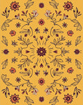 Sunny Yellow Floral Whimsy Pattern Rug