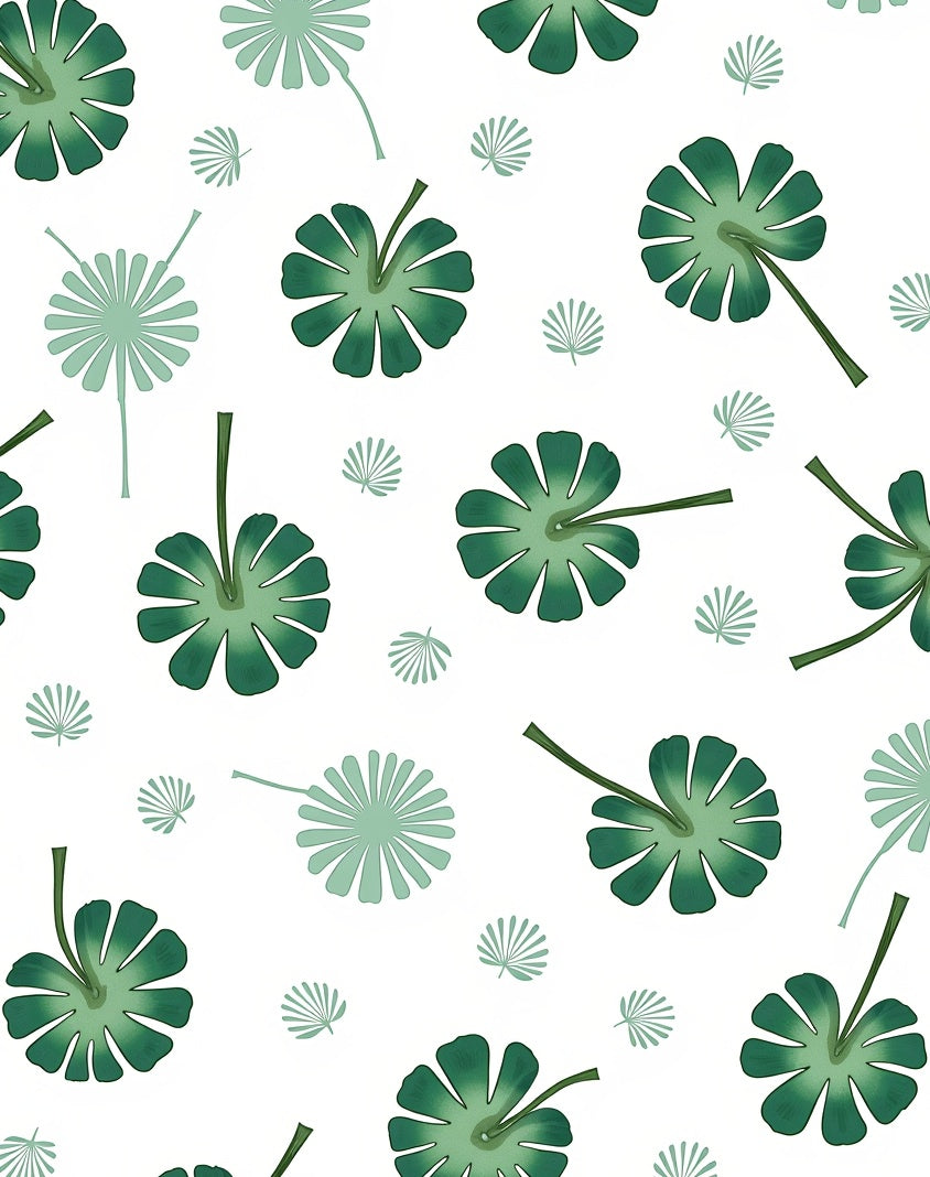 Green Leaf Tropical Pattern Rug