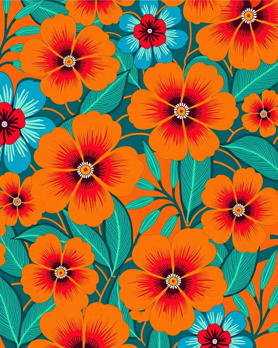Vibrant Floral Pattern Design Rug