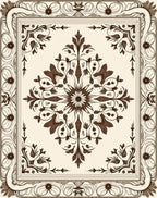 Elegant Floral Swirl Symmetry Rug