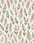 Delicate Floral Botanical Pattern Rug