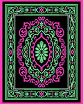 Vibrant Neon Swirl Mandala Rug