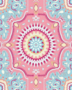 Pink Floral Medallion Mandala Rug
